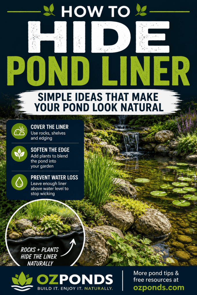How to hide pond liner