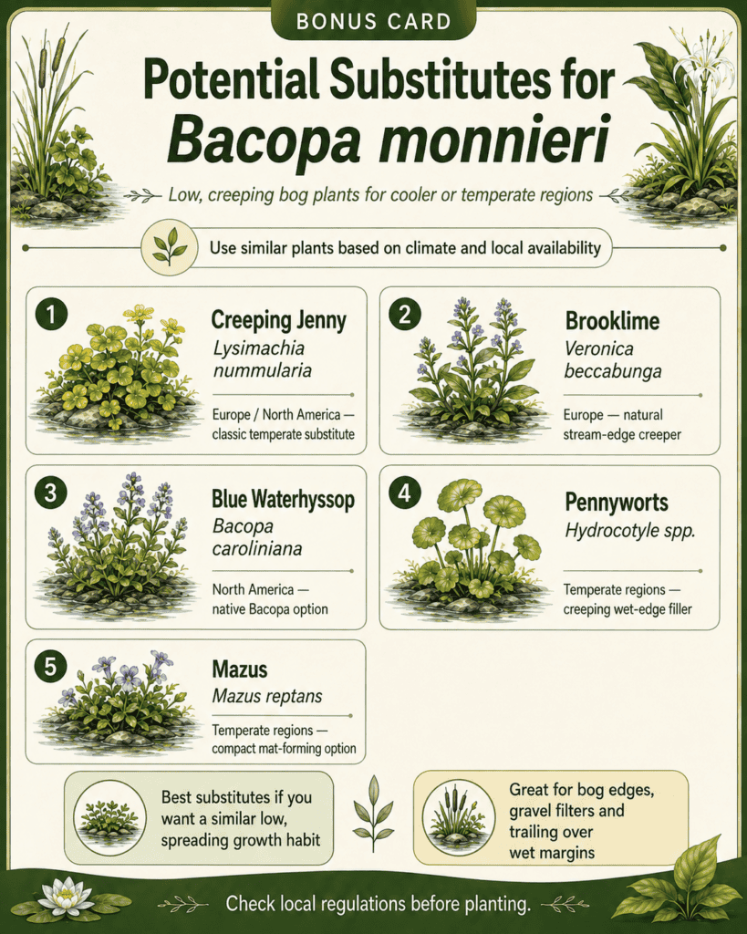 Best plants for a bog filter bacopa substitutes