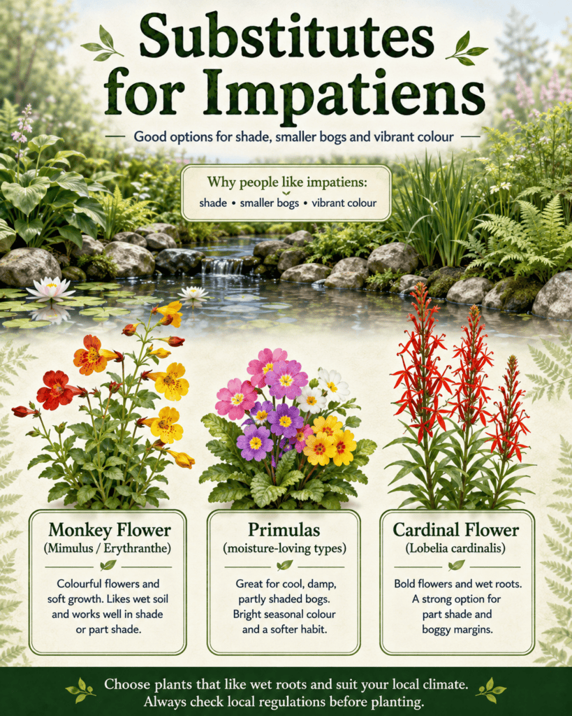 Bog filter ideas substitutes for impatiens