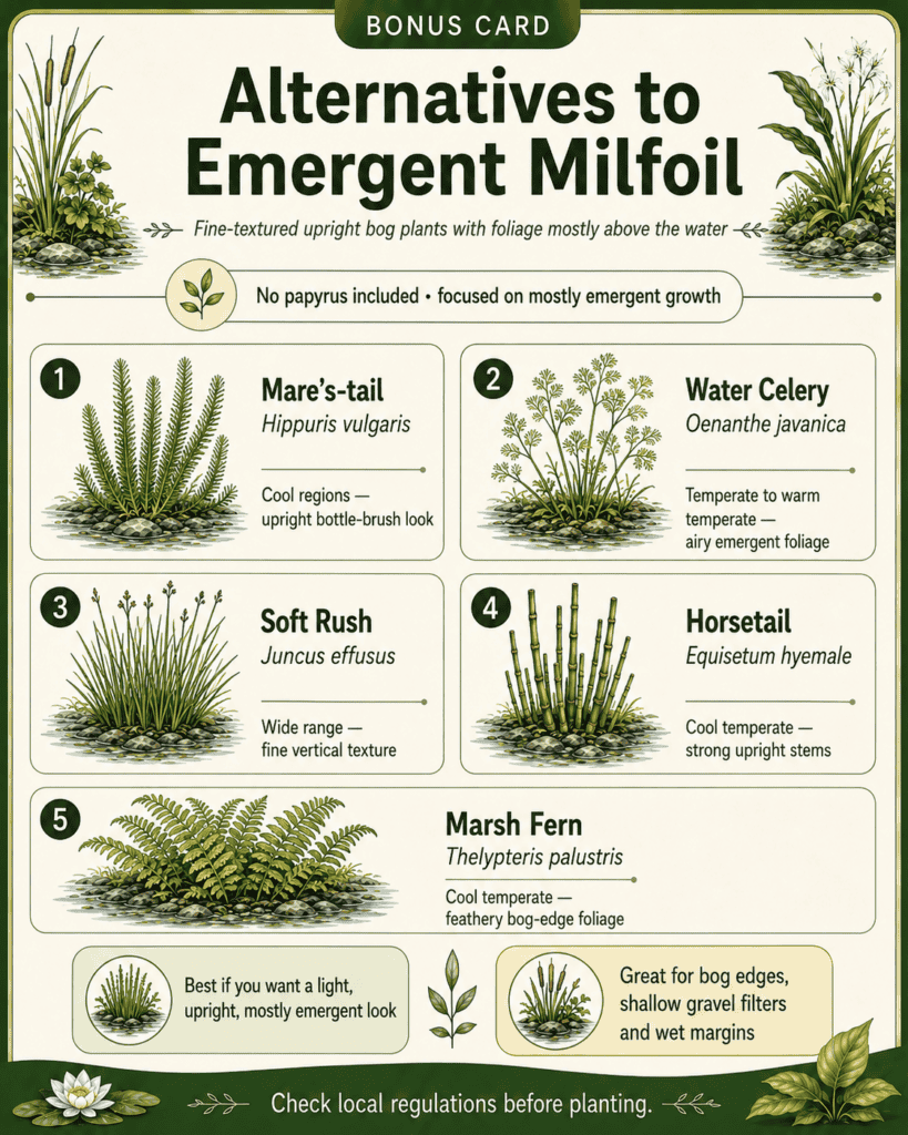 Alternatives for emergent milfoil in a bog filter