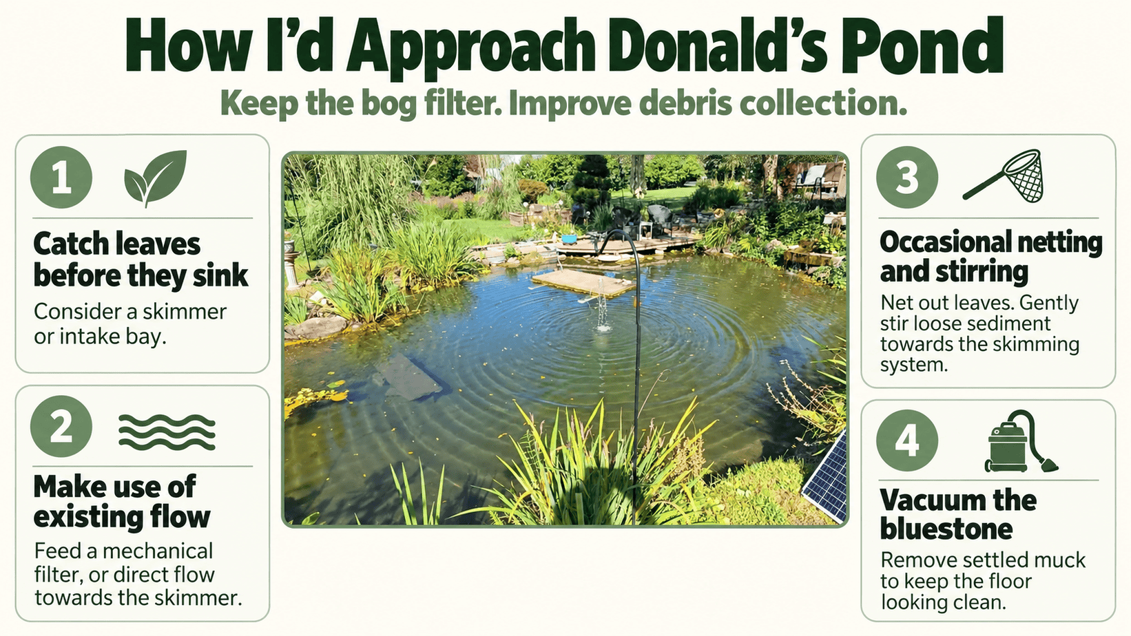 Managing sludge build up in a pond